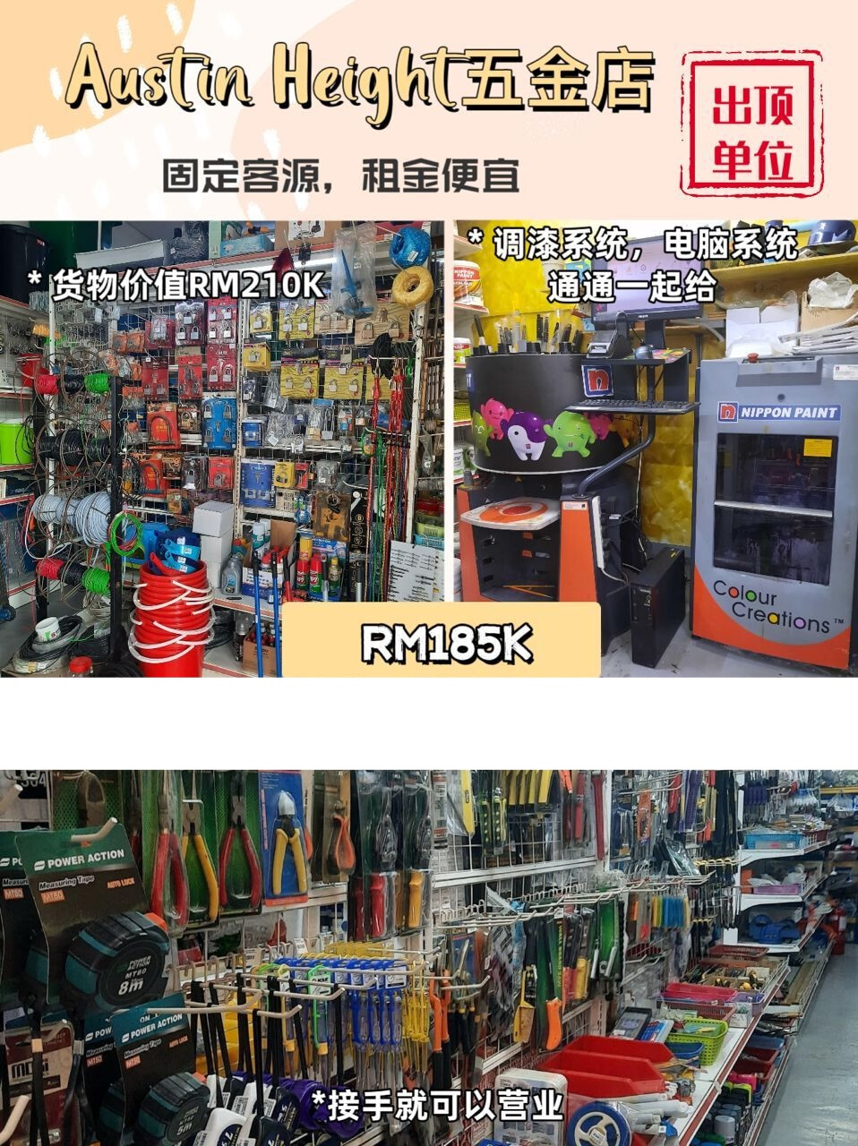 Austin 区经营多年稳定生意五金店出顶