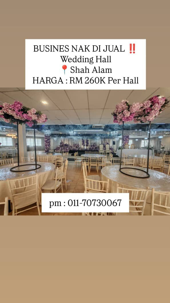 BUSINESS WEDDING HALL UNTUK DIJUAL