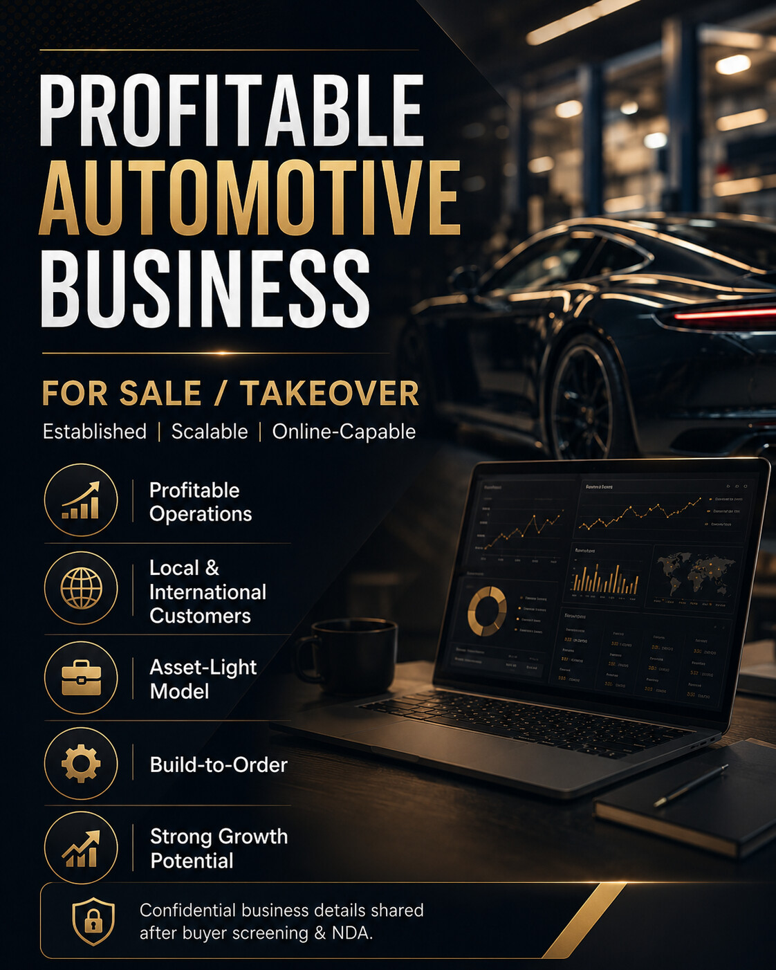 Profitable asset-light premium automotive brand with proven local and international sales and strong scaling potential
