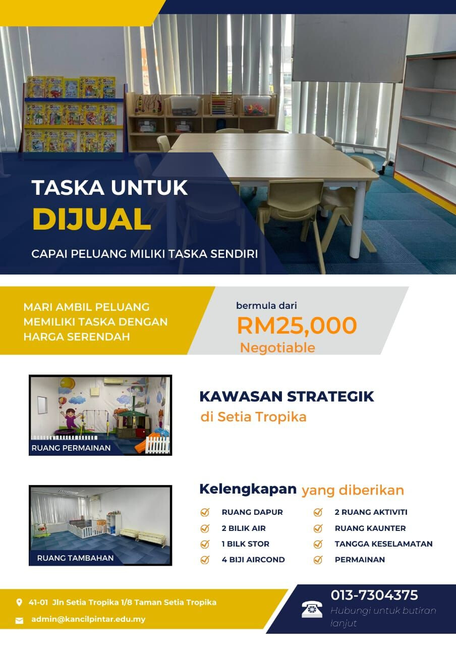 Bisnes Taska untuk Dijual – Setia Tropika JB