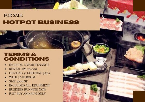  Hot Pot Restaurant Business for Sale – Gohtong Jaya